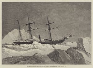 Exploração Ártica, o Jeannette, Embarcação do Sr. J Gordon Bennett, no Pacote de Gelo
